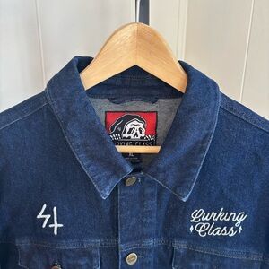 Vintage 2000s Lurking Class Skull Snake Embroidered Denim Jacket Men’s XL Y2K